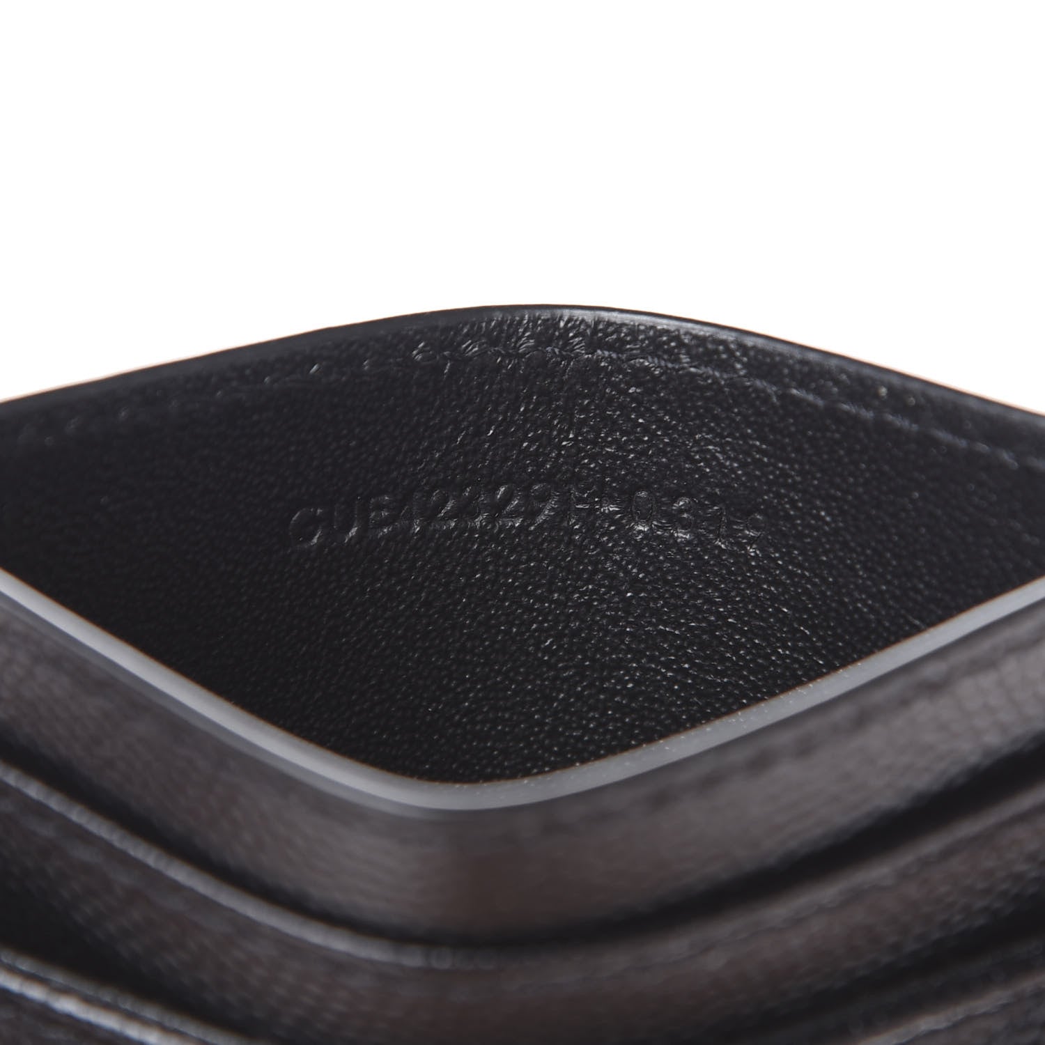 Saint Laurent Grain De Poudre Matelasse Chevron Monogram Credit Card Case Black 6 of 7