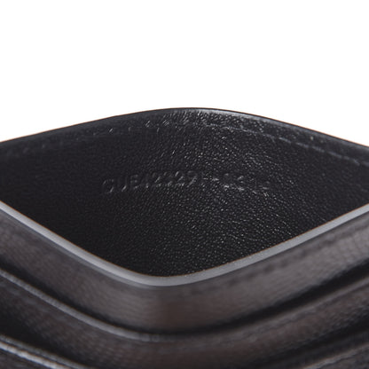 Saint Laurent Grain De Poudre Matelasse Chevron Monogram Credit Card Case Black 6 of 7