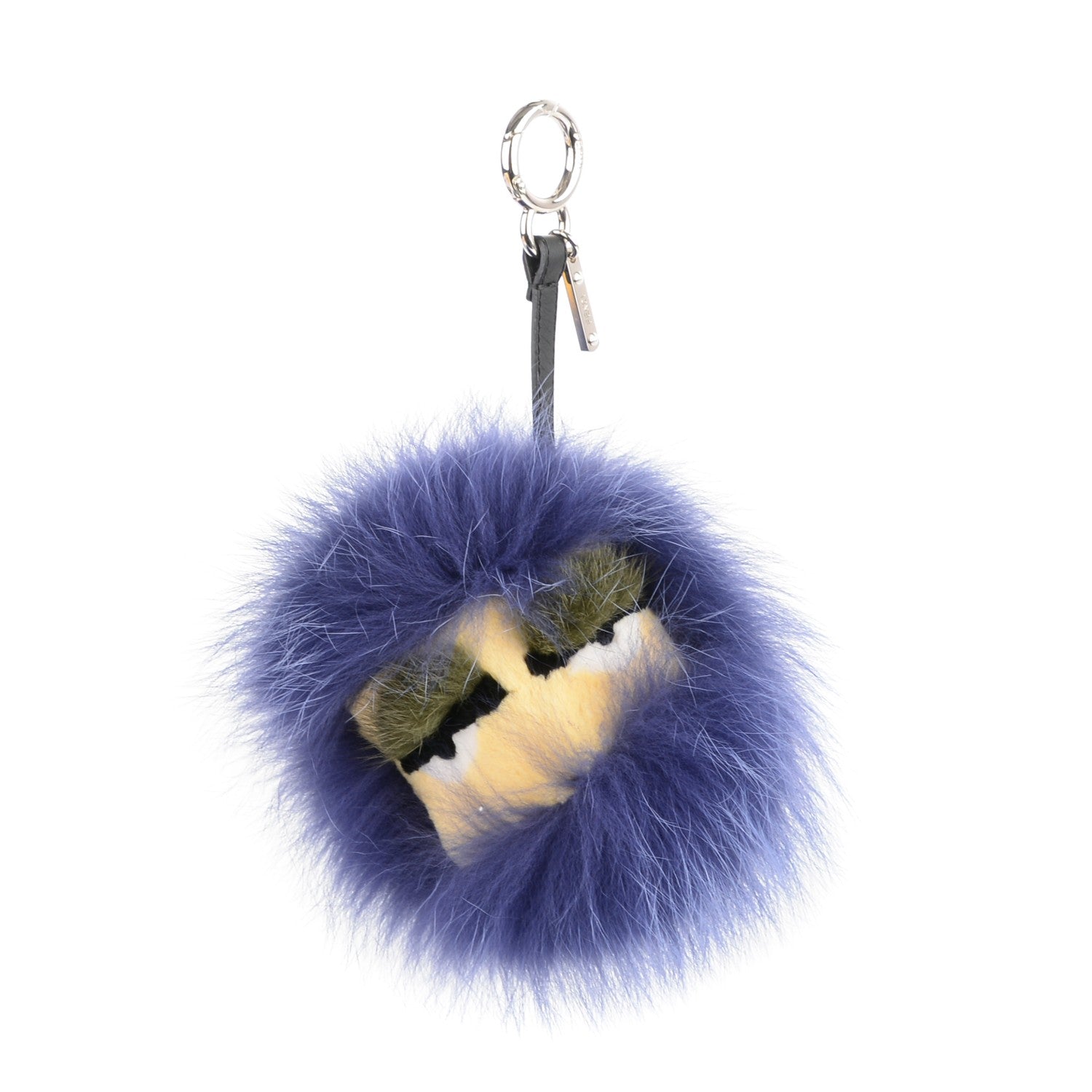 Fendi Fox Mink Rabbit Fur Vitello Flamingo Kooky Monster Bag Bug Charm Cassis Black Multicolor 1 of 4