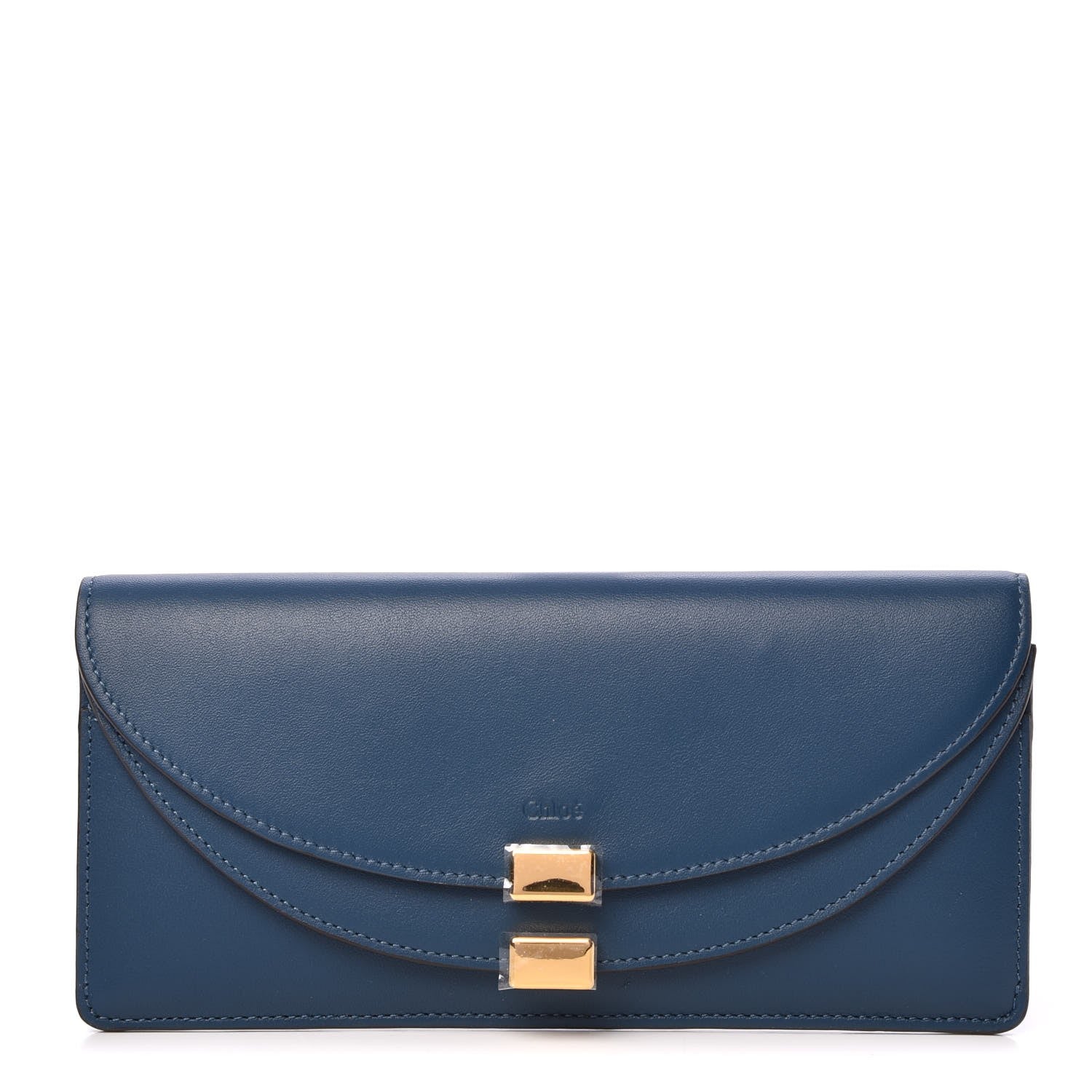 Chloe Calfskin Georgia Flap Wallet Majolica Blue 1 of 8