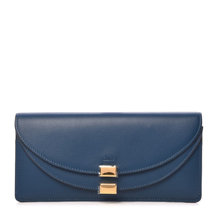 Chloe Calfskin Georgia Flap Wallet Majolica Blue 1 of 8