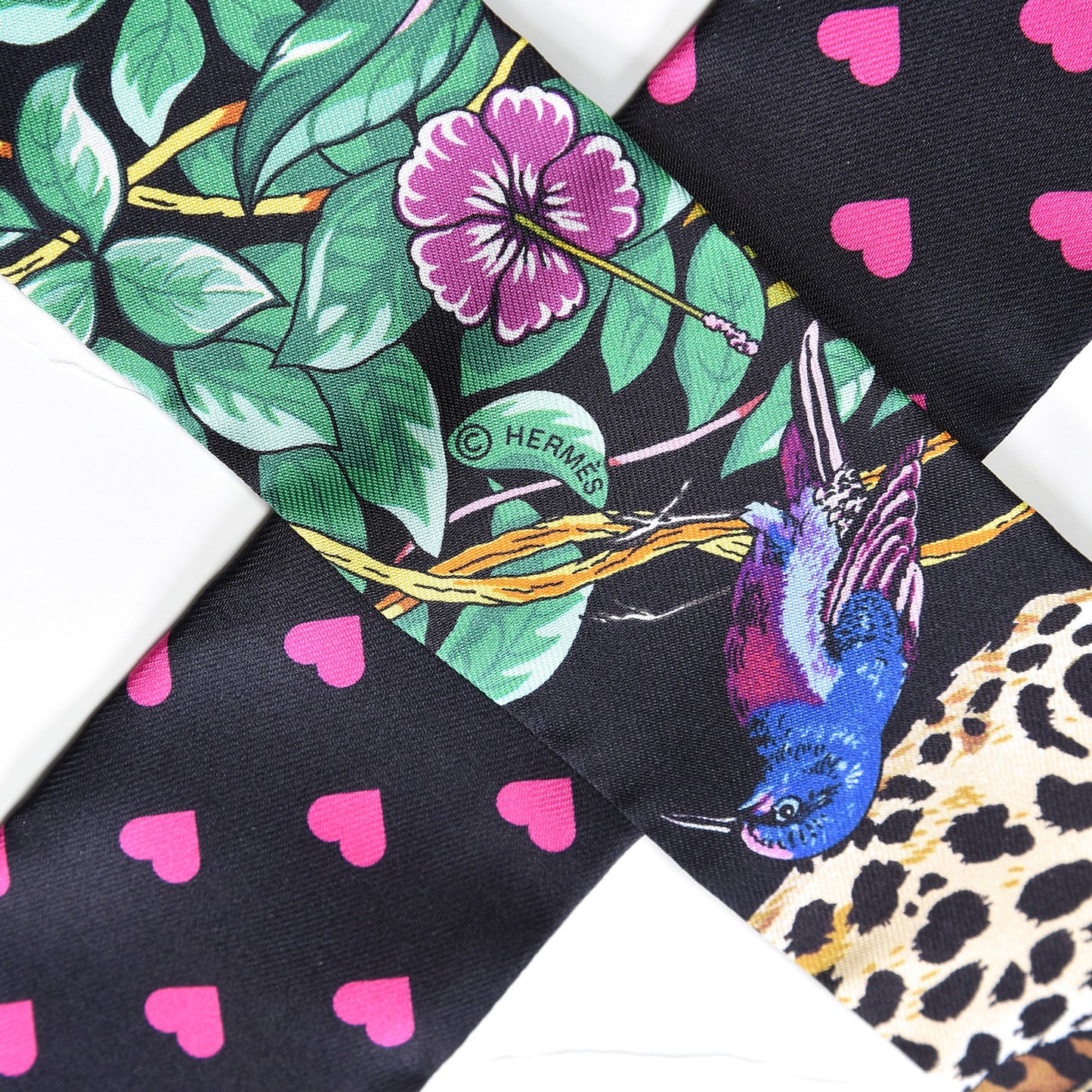 Silk Jungle Love Love Twilly Black Vert Rose Vif