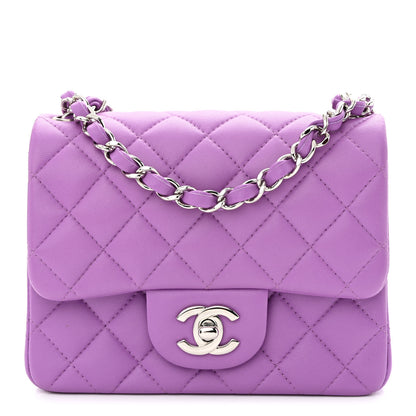 Chanel Lambskin Quilted Mini Square Flap Purple 1 of 10