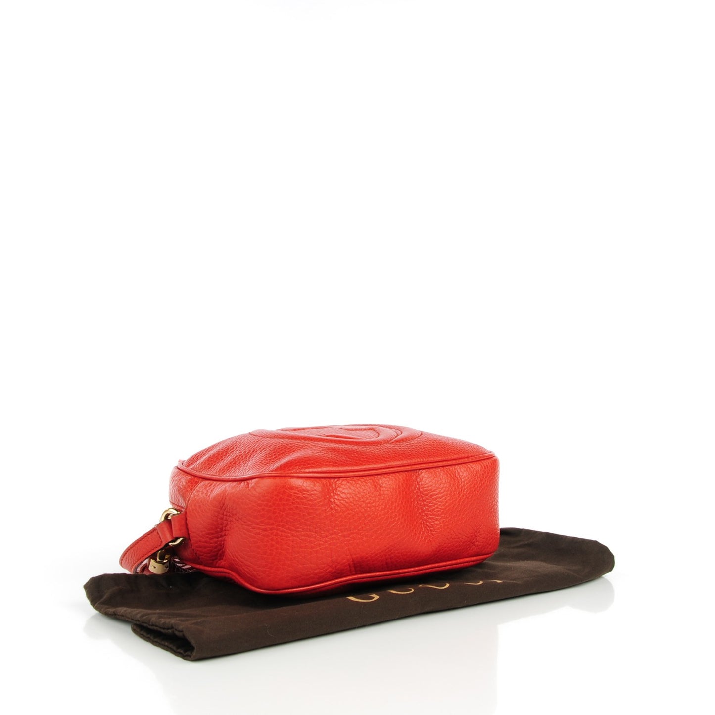 Pebbled Calfskin Small Soho Disco Bag Sun Orange