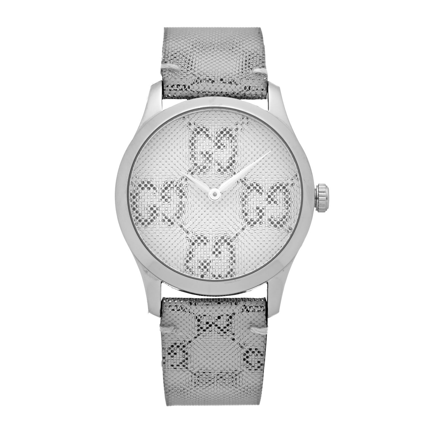 Gucci Stainless Steel Calfskin 38mm G-Timeless GG Hologram Quartz Watch 1 of 4