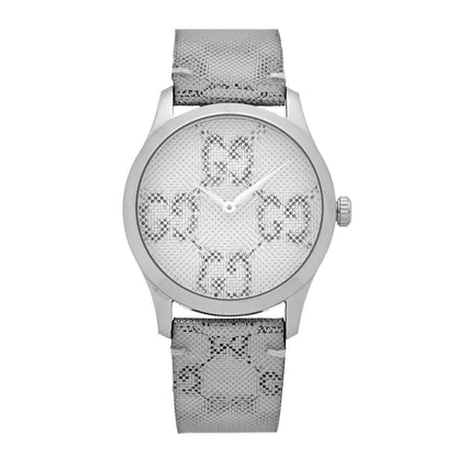 Gucci Stainless Steel Calfskin 38mm G-Timeless GG Hologram Quartz Watch 1 of 4