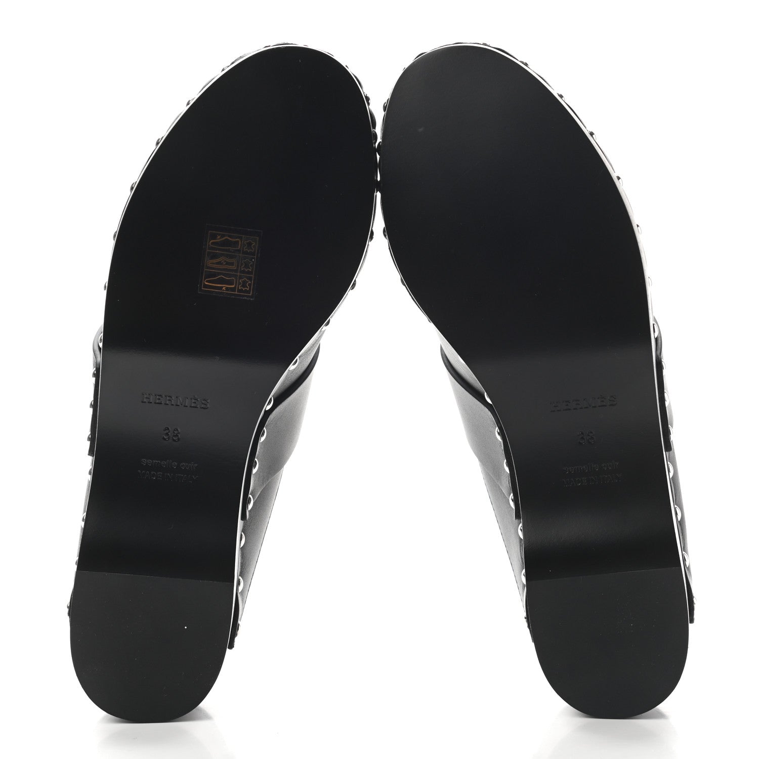Hermes Calfskin Calya Mules 38 Black 5 of 7
