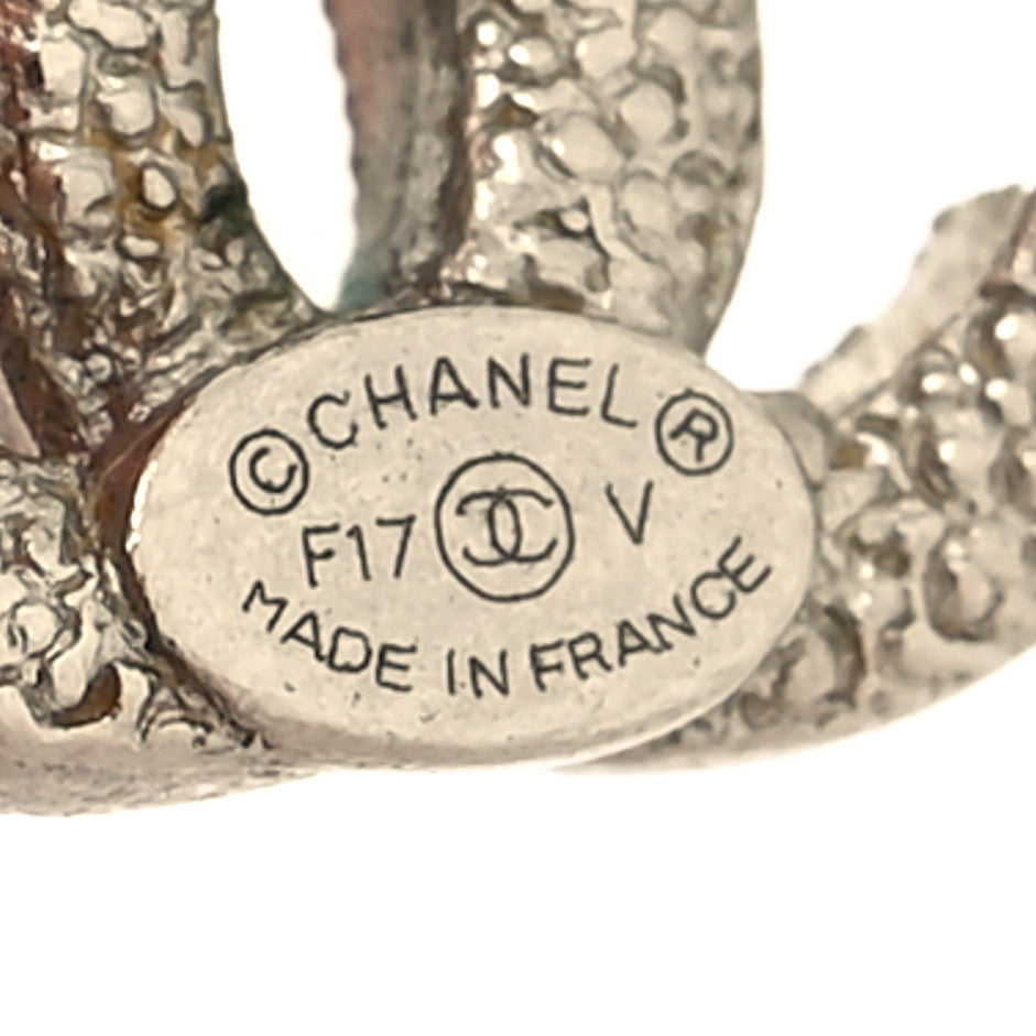 Chanel Crystal CC Earrings Silver 4 of 4