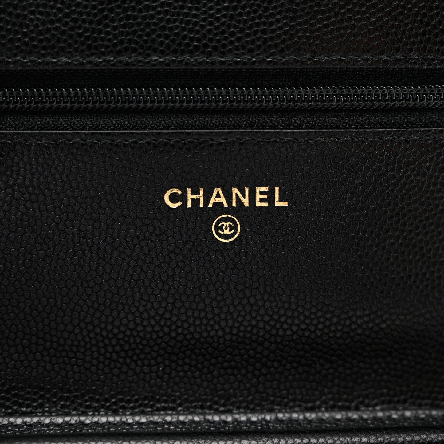 Caviar Quilted Golden Class Wallet On Chain WOC Black