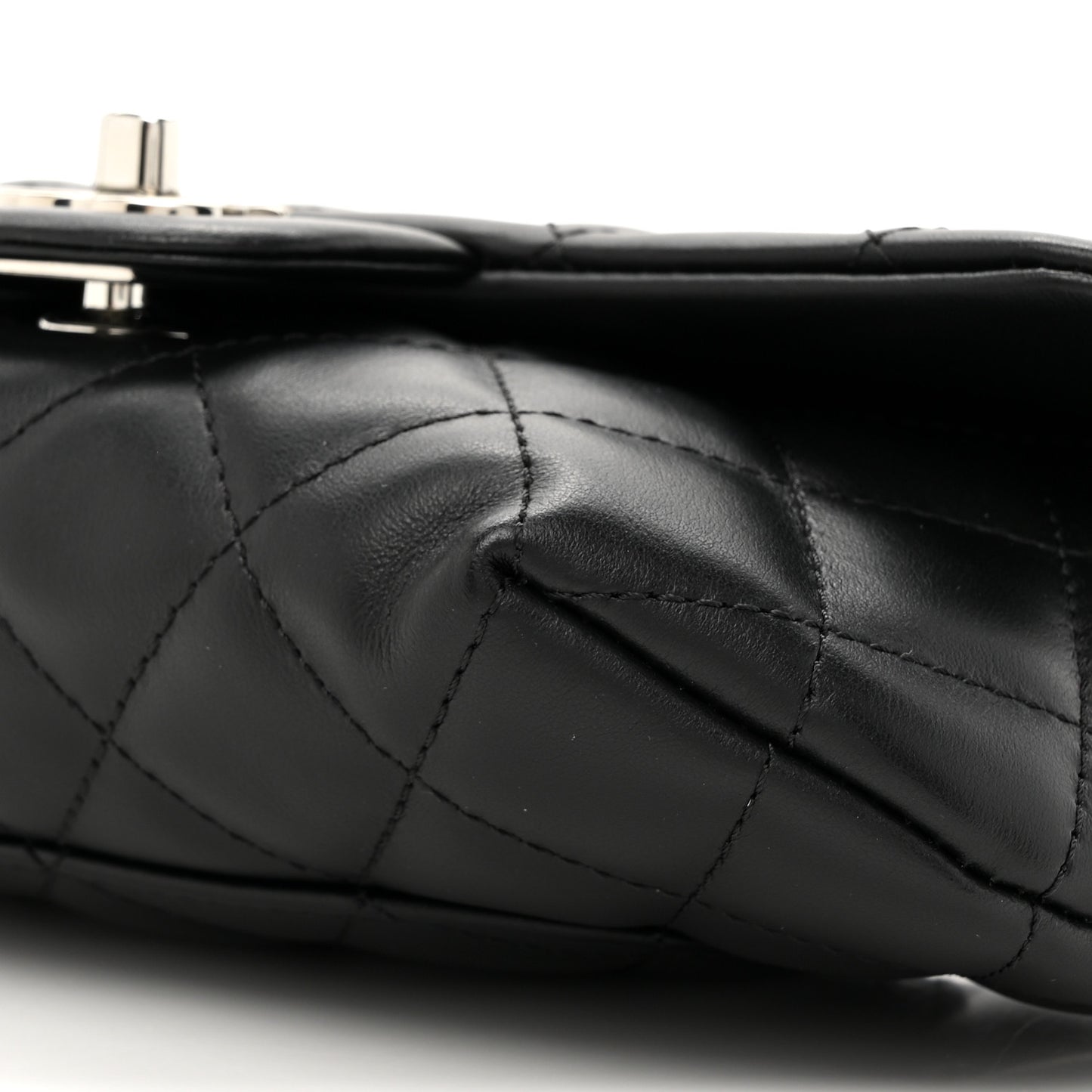 Calfskin Quilted CC Uniform Flap Belt Bag Black