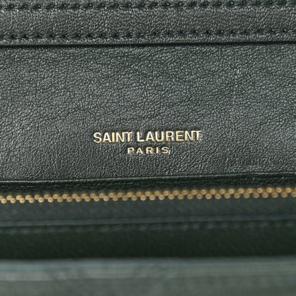 Saint Laurent Lambskin Diamond Quilted Becky Chain Wallet Green 8 of 11