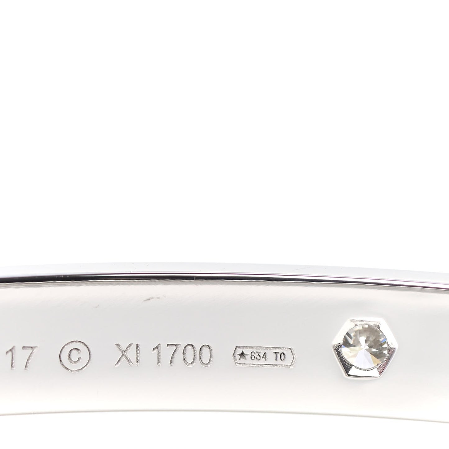 18K White Gold 4 Diamond LOVE Bracelet 17