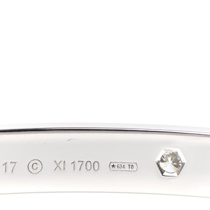 Cartier 18K White Gold 4 Diamond LOVE Bracelet 17 5 of 9