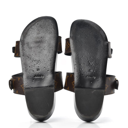 Louis Vuitton Monogram Bom Dia Mule Sandals 39 Black 5 of 8