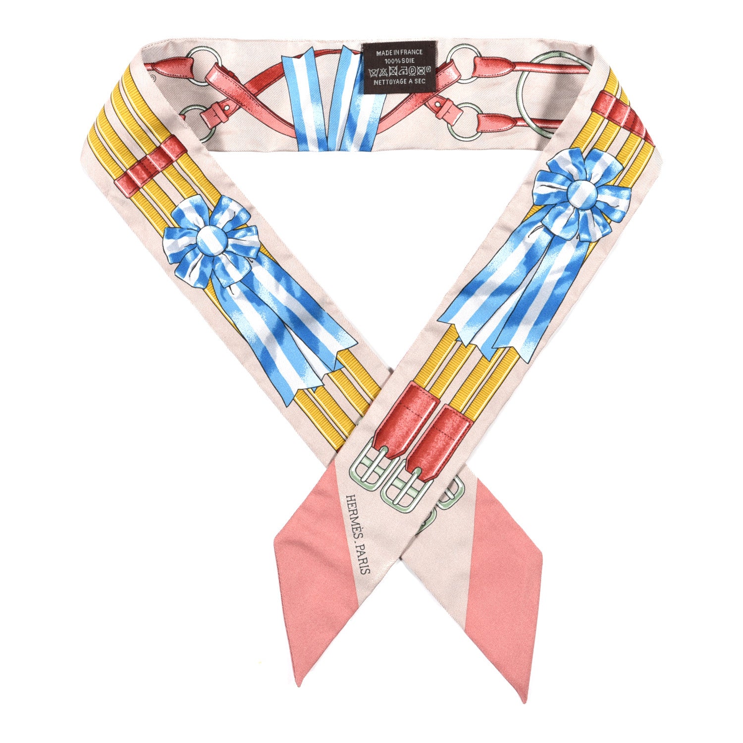 Hermes Silk Jumping Twilly Beige Rose Vieux Rose 1 of 4