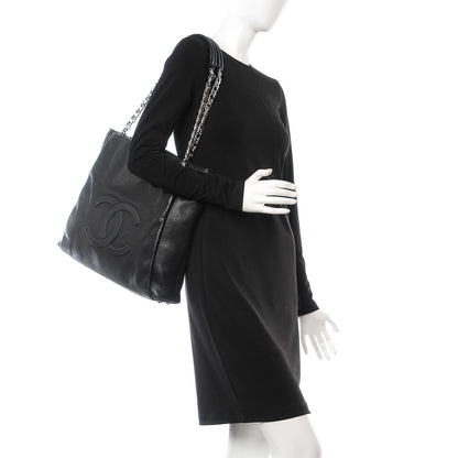Chanel Caviar Large CC Tuck Tote Black 2 of 10