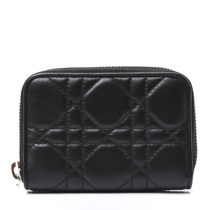 Christian Dior Lambskin Cannage Mini Lady Dior Zip Portemonnaie Black 1 of 8