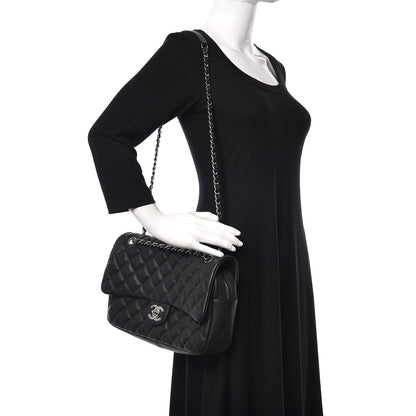 Chanel Caviar Quilted Jumbo Easy Flap Black 2 of 13
