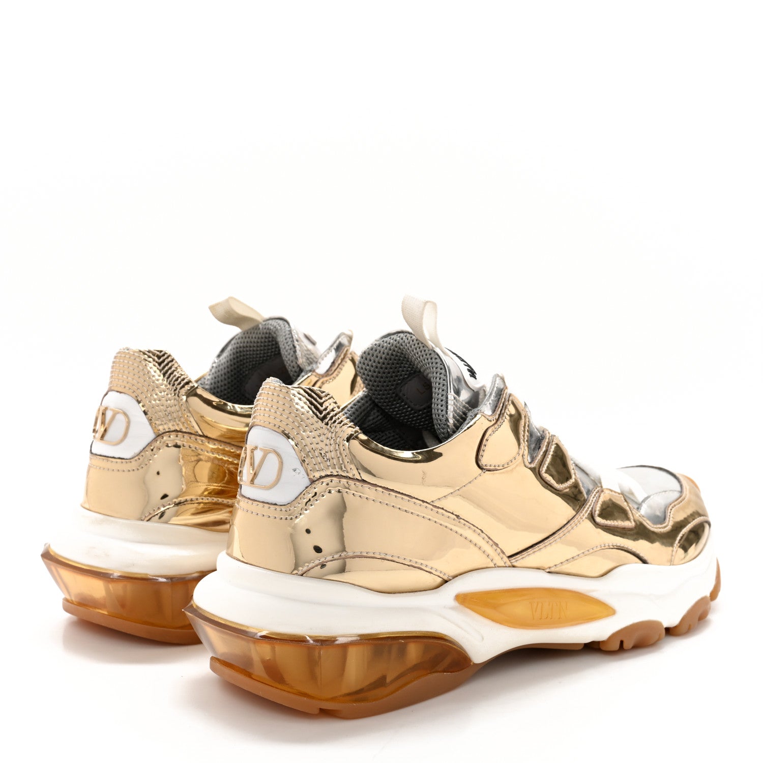 Valentino Garavani Metallic Nappa Patent Bounce Sneaker 36.5 Gold 4 of 12