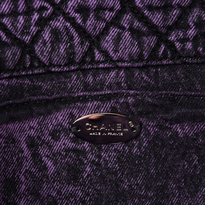Chanel Denim Quilted Denimpression Flap Purple Black 8 of 10