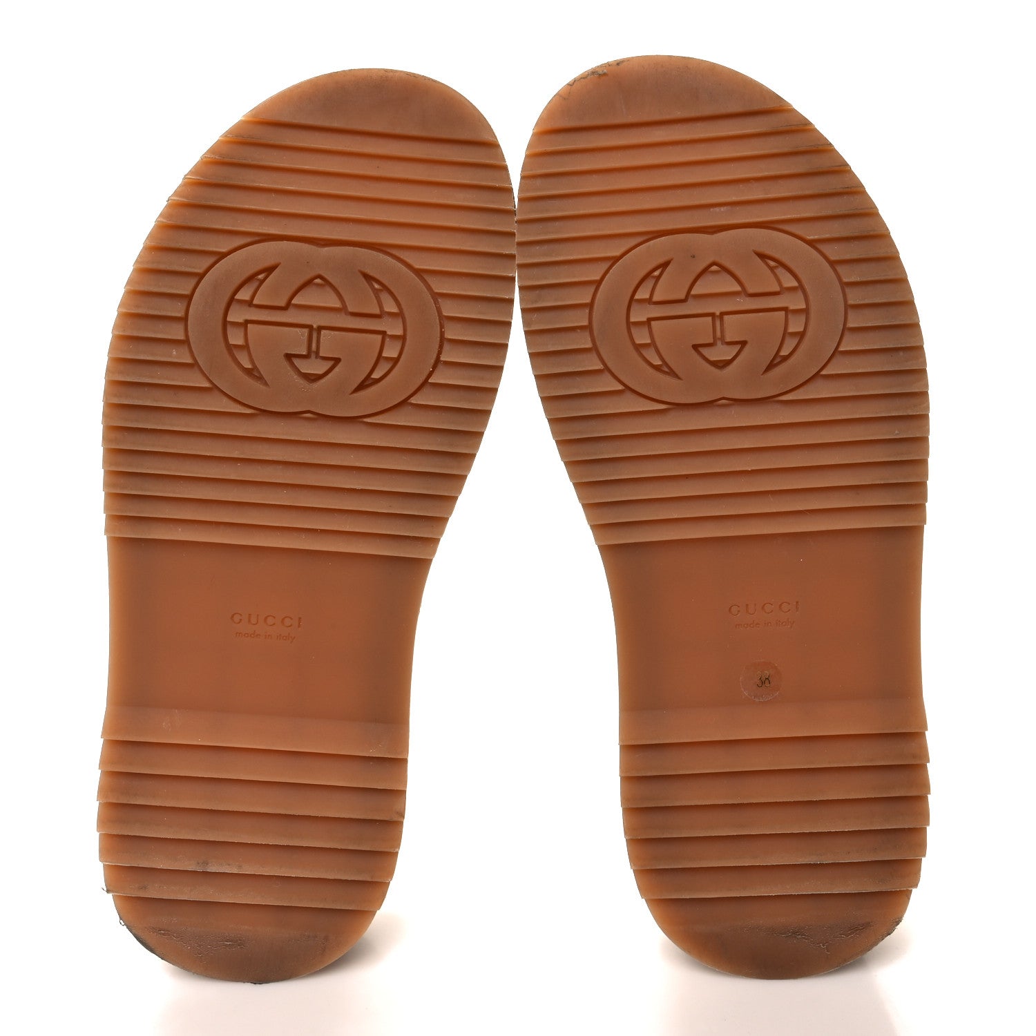 Gucci Monogram Maxi GG Angelina Platform 55mm Slide Sandals 38 Camel Ebony 5 of 9