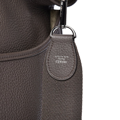 Hermes Taurillon Clemence Amazone Evelyne III TGM Etain Rouge Casaque 9 of 11