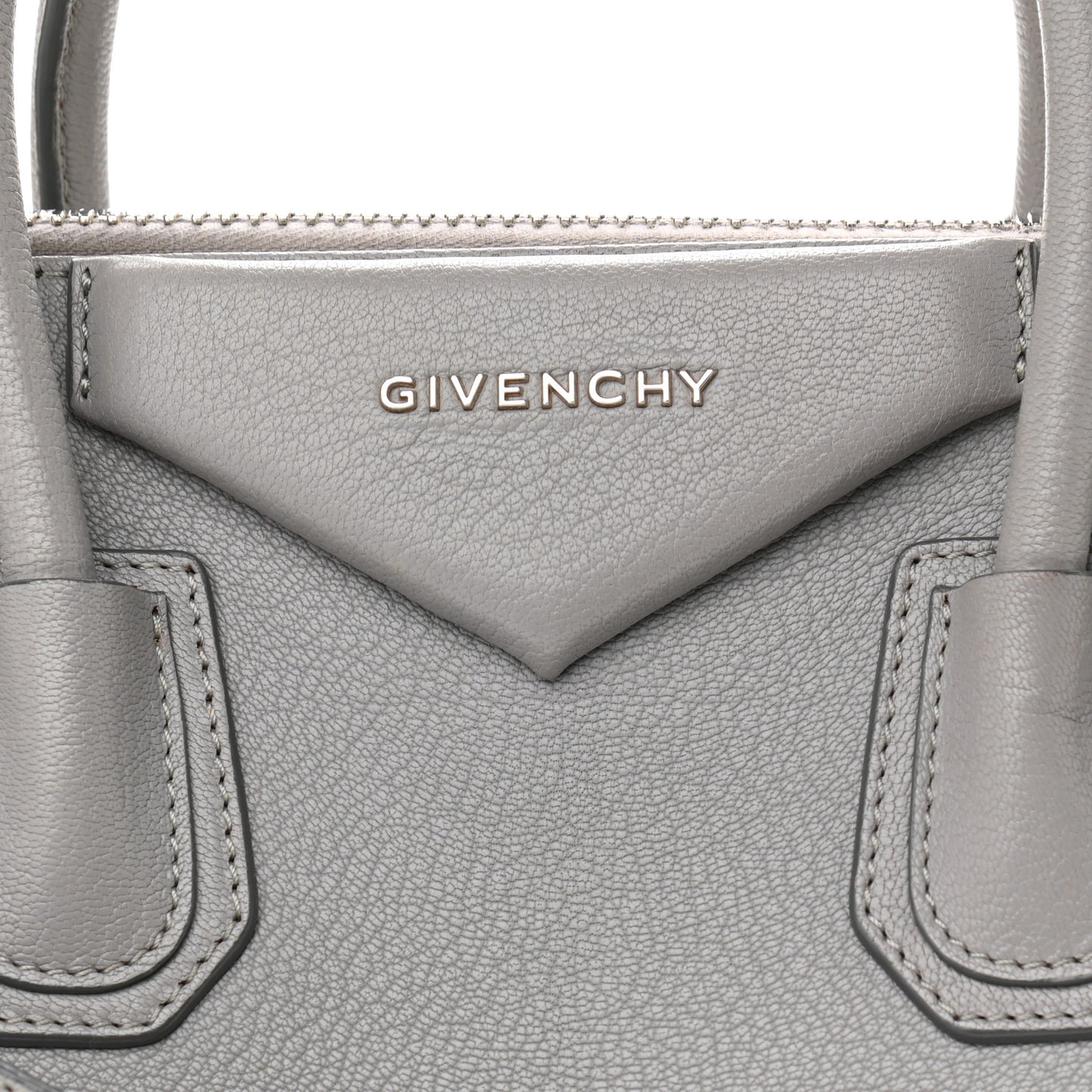 Sugar Goatskin Small Antigona Pearl Grey