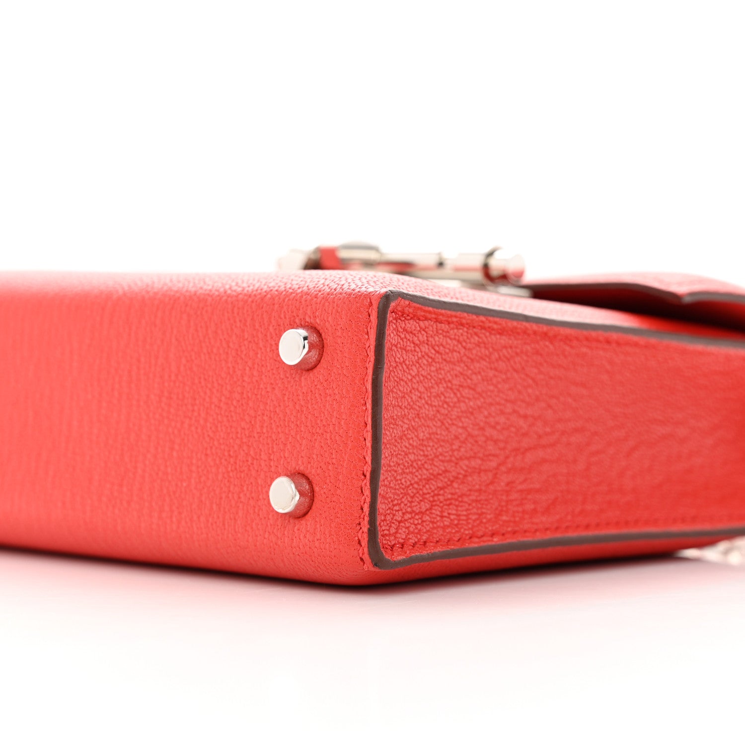 Hermes Chevre Mysore Mini Verrou Chaine Bag Rouge Tomate 9 of 12
