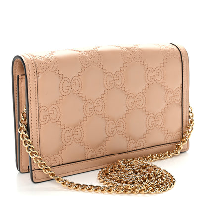 Gucci Calfskin GG Matelasse Chain Wallet Perfect Pink 3 of 9