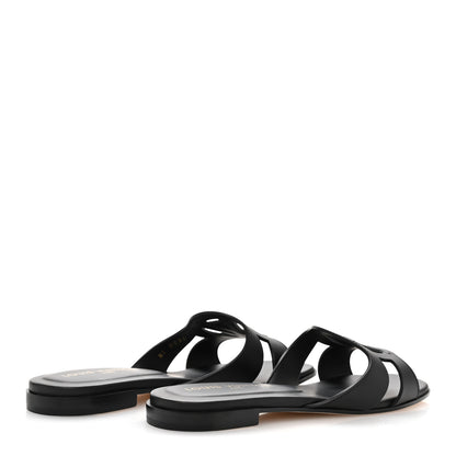 Louis Vuitton Calfskin LV Isola Flat Sandals 38 Black 5 of 9