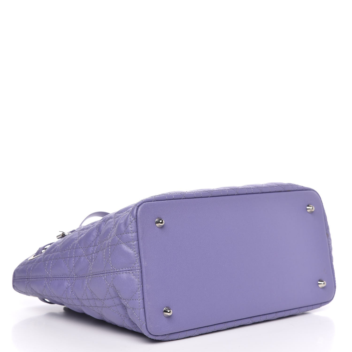 Christian Dior Coated Canvas Cannage Small Panarea Tote Lilac 4 of 12