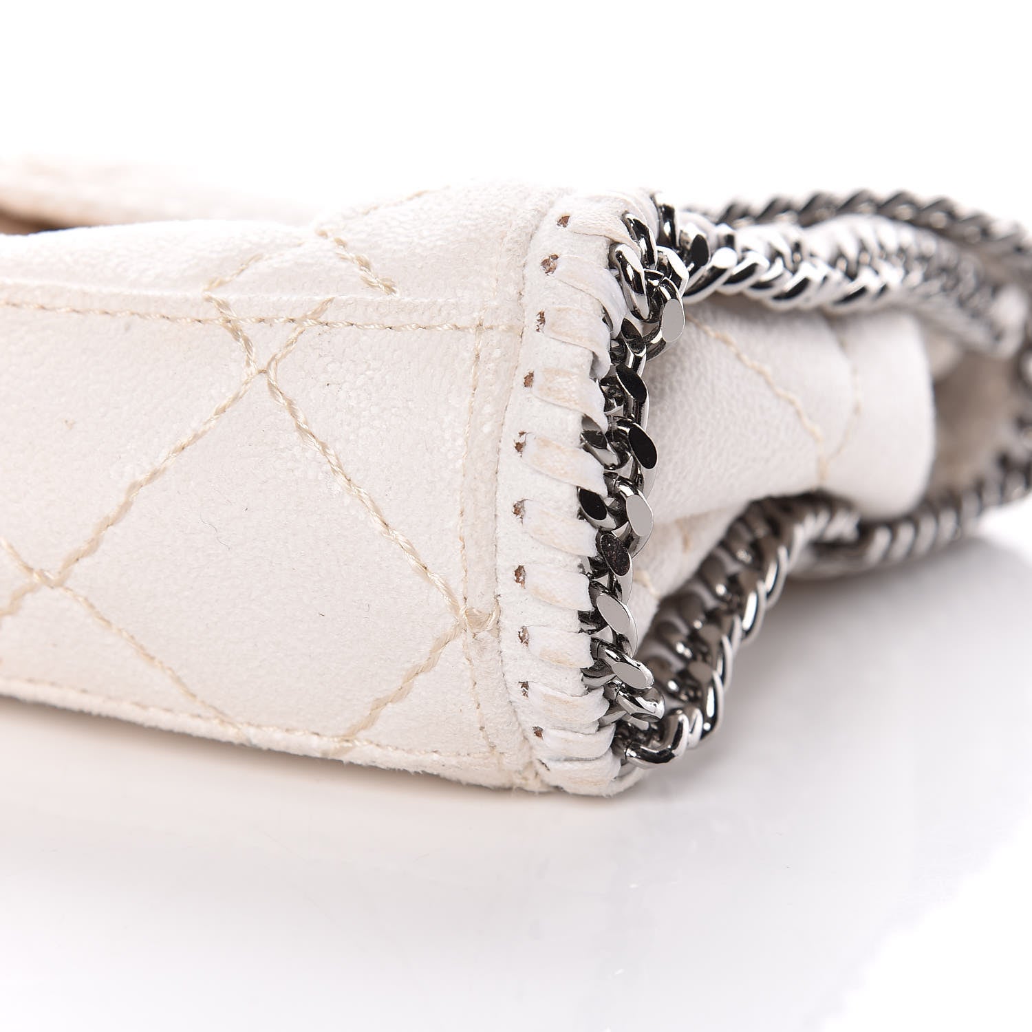 Stella McCartney Shaggy Deer Quilted Mini Falabella Fold Over Tote Chalk 14 of 17