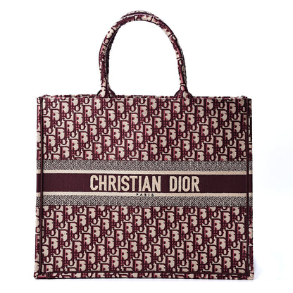 Christian Dior Oblique Large Book Tote Burgundy Multicolor 1 of 9