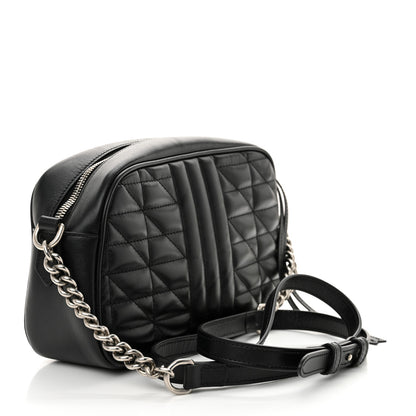 Gucci Calfskin Matelasse Aria Small GG Marmont Chain Shoulder Bag Black 3 of 11