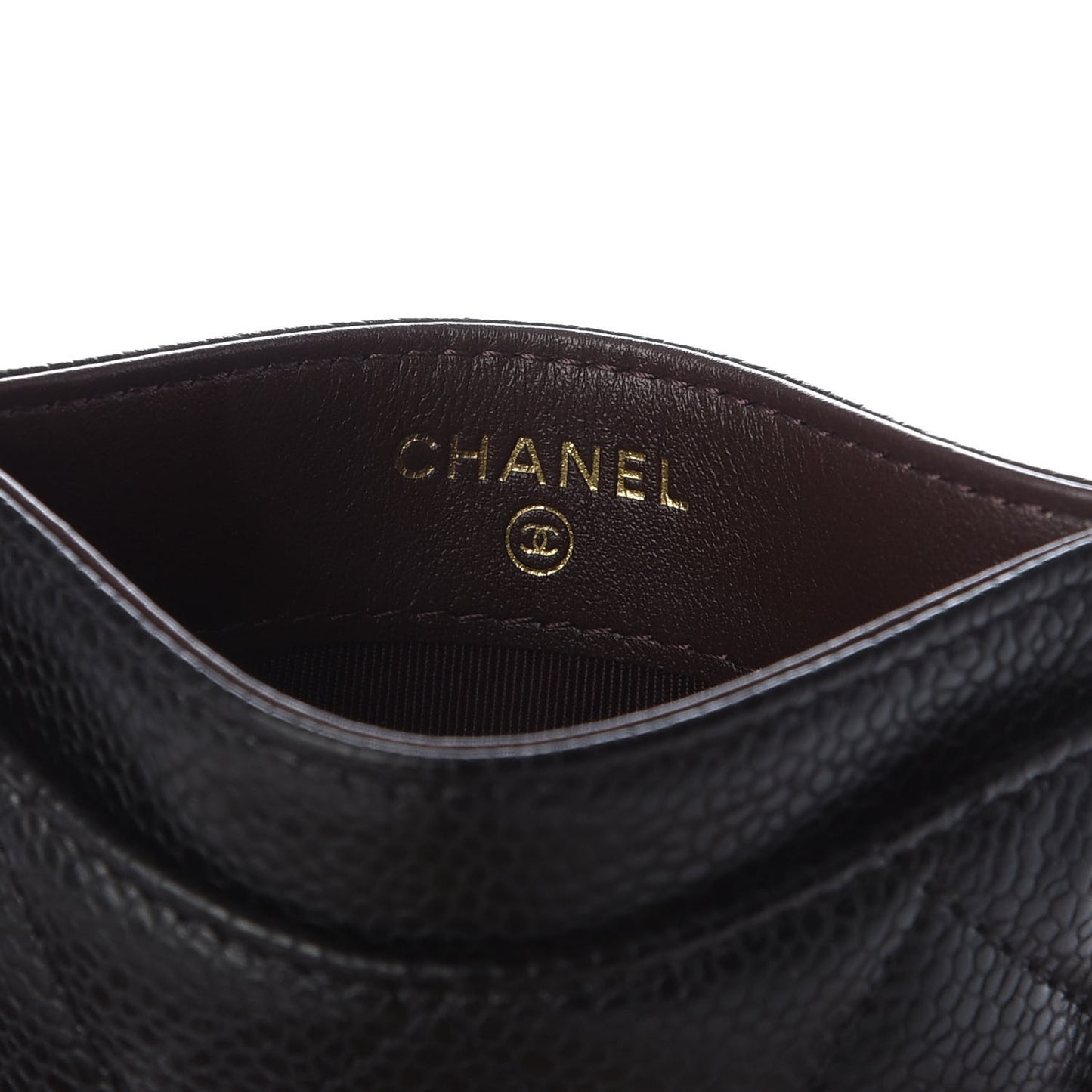 Caviar Quilted Card Holder Black