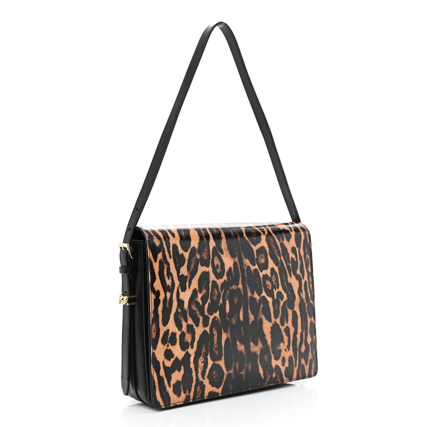 Calfskin Leopard Large Grace Bag Dark Mustard