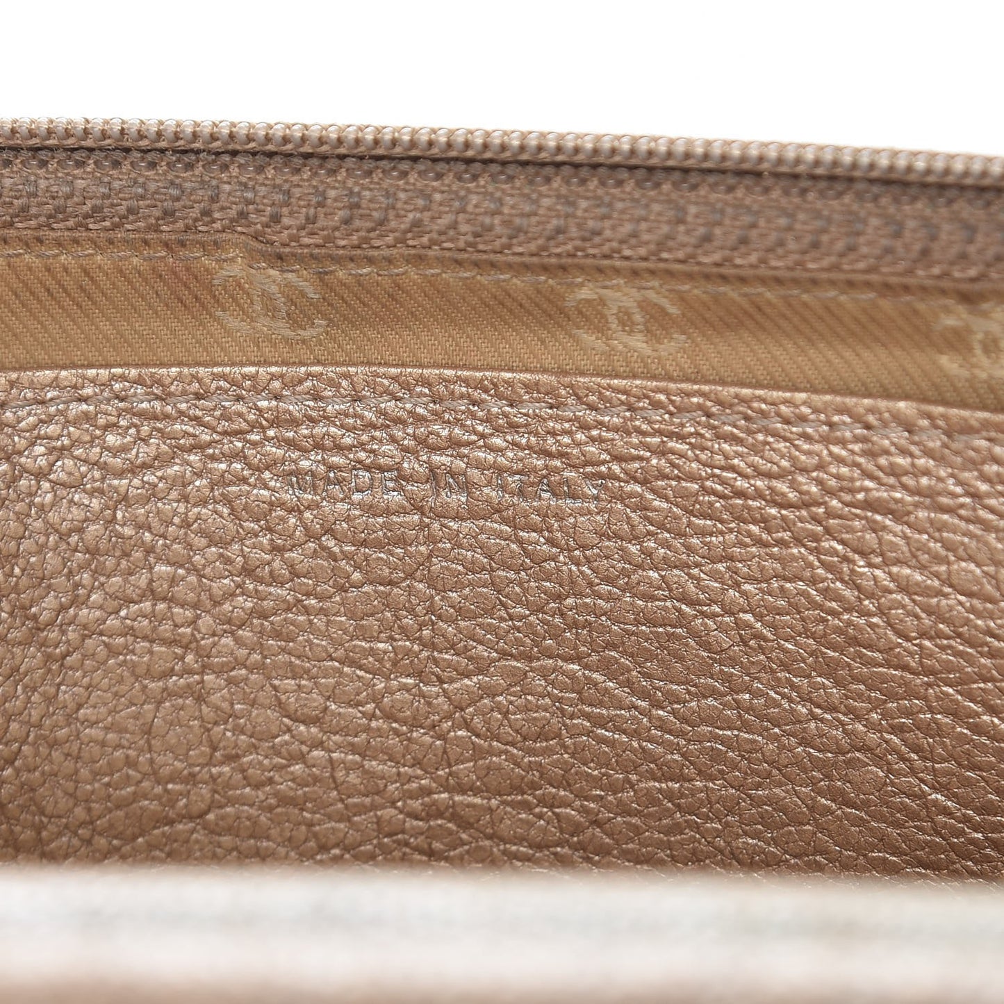 Metallic Goatskin Wallet On Chain WOC Gold