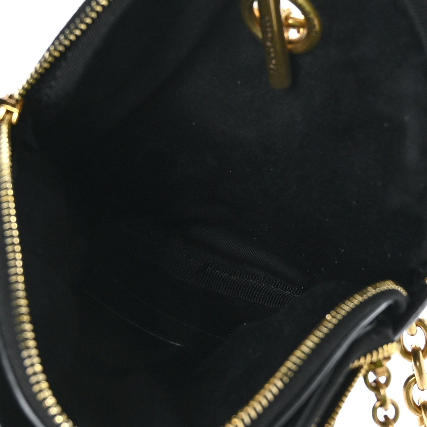 Lambskin Quilted Round Le Maillon Round Tassel Chain Crossbody Bag Black