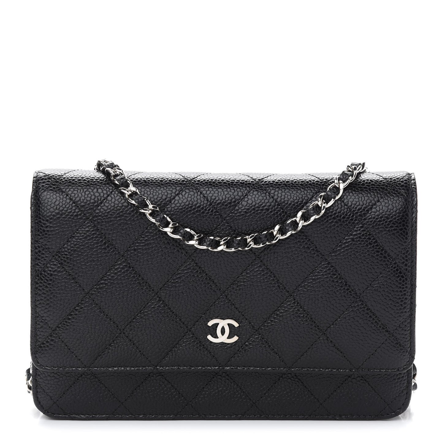 Caviar Quilted Wallet On Chain WOC Black
