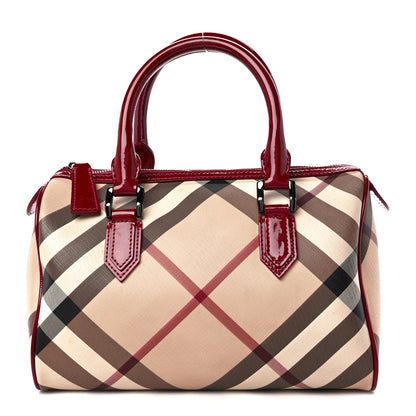 Burberry Patent Nova Check Chester Bowling Bag Raspberry Sorbet 1 of 12