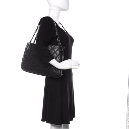 Chanel Caviar Quilted Expandable Zip Shoulder Bag Black 2 of 10