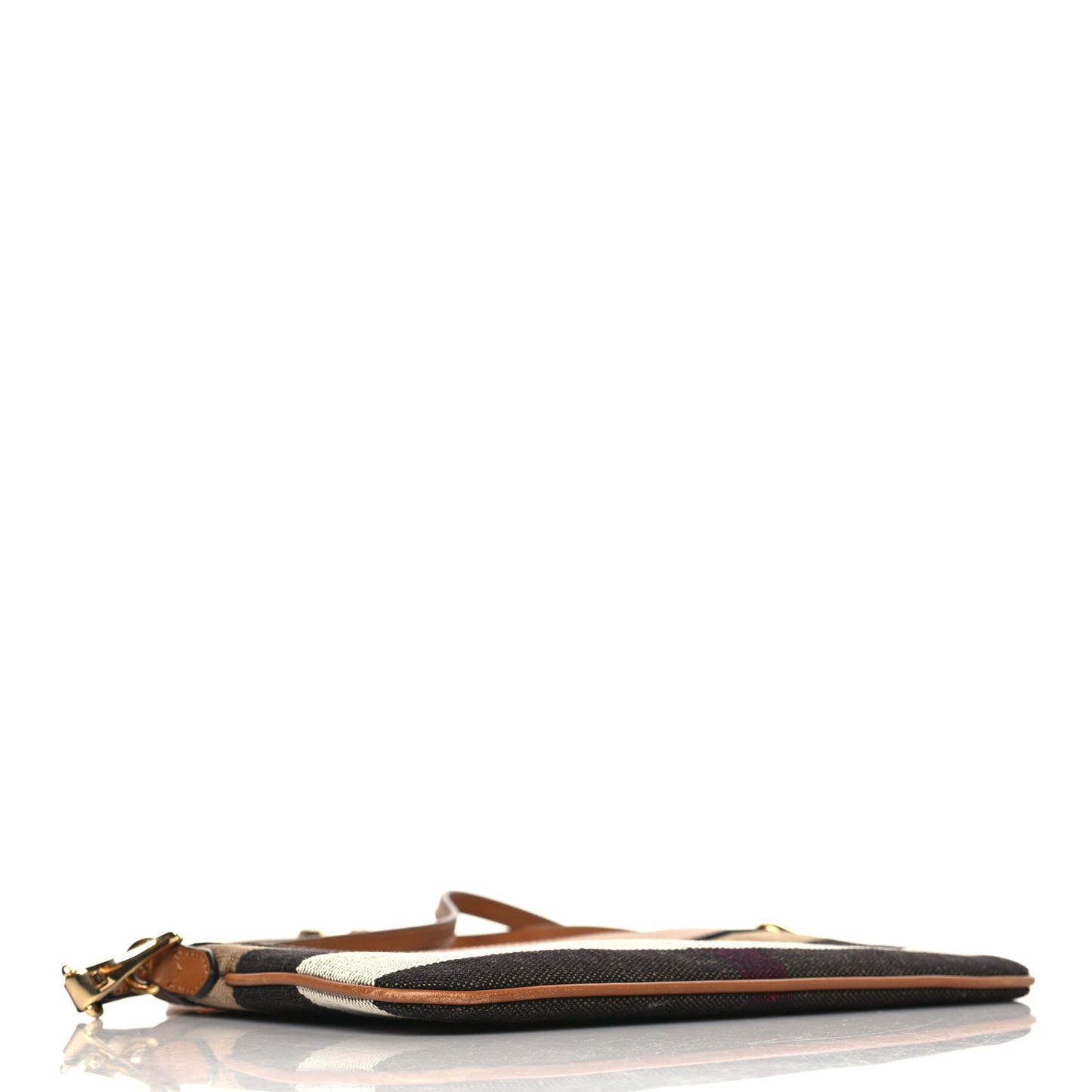 Mega Check Peyton Crossbody Clutch Bag Saddle Brown