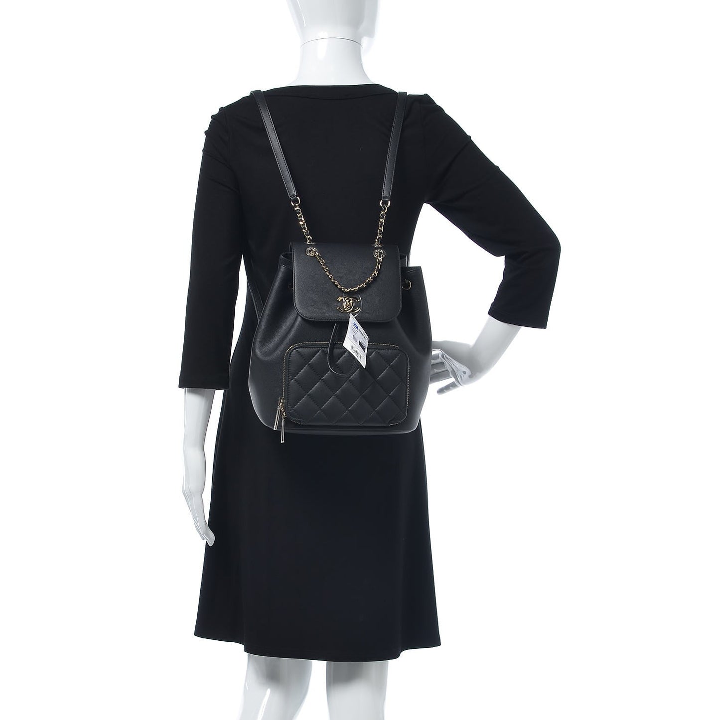 Caviar Quilted Business Affinity Backpack Black