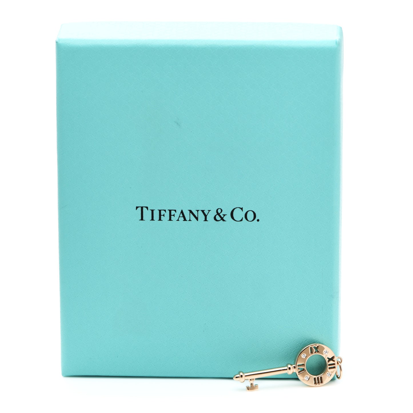 18K Rose Gold Diamond Atlas Pierced Key Pendant