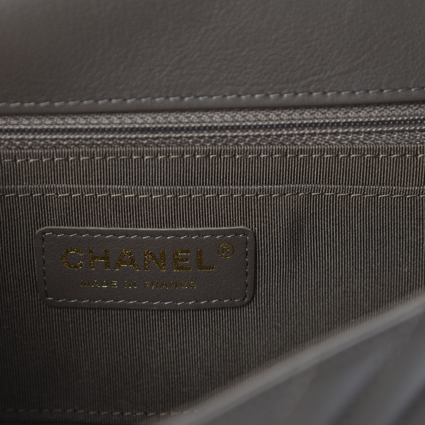Calfskin Chevron Quilted Small Statement Flap Khaki