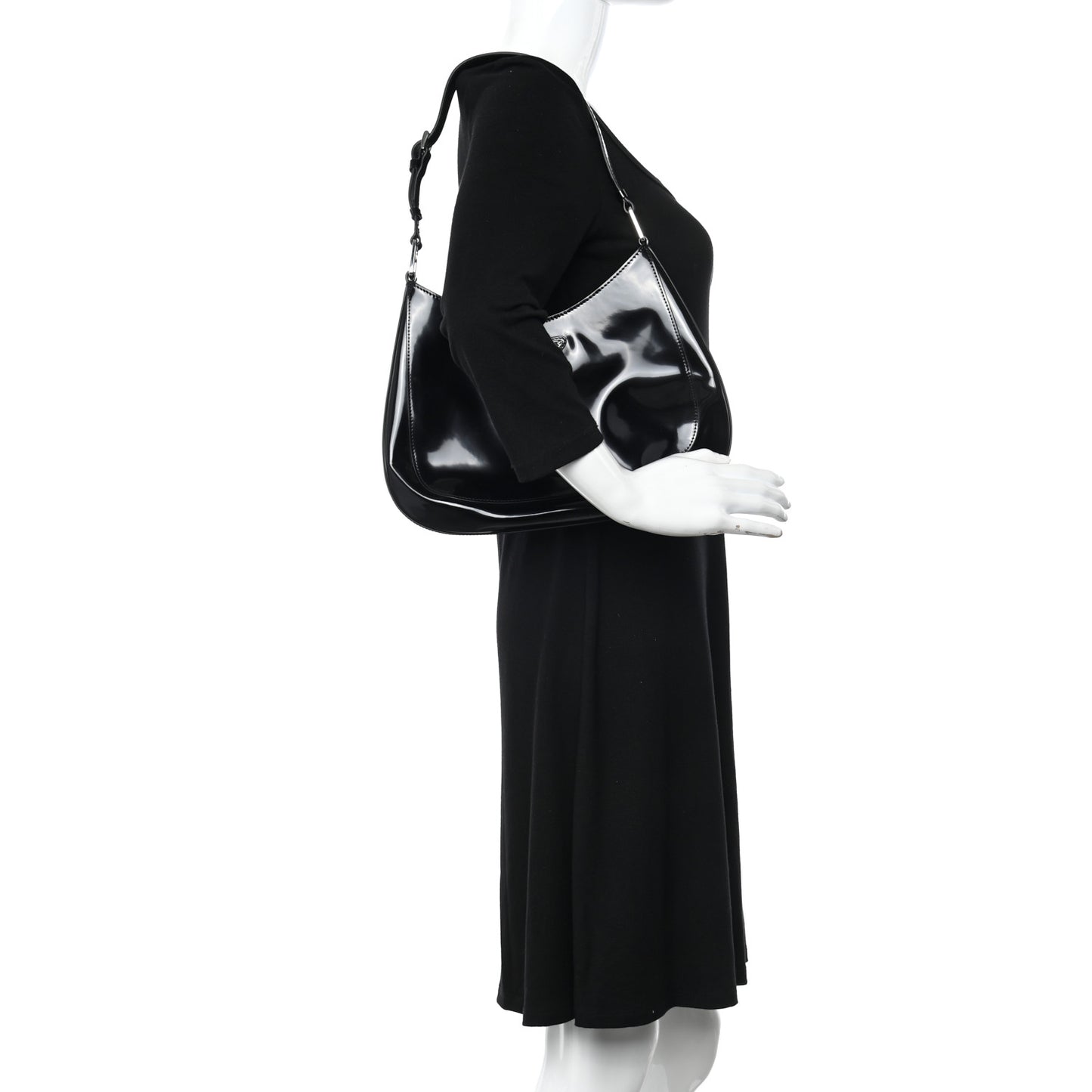Spazzolato Large Cleo Adjustable Strap Shoulder Bag Black