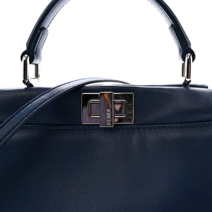Fendi Nappa Mini Peekaboo Iconic Satchel Dark Blue 8 of 10