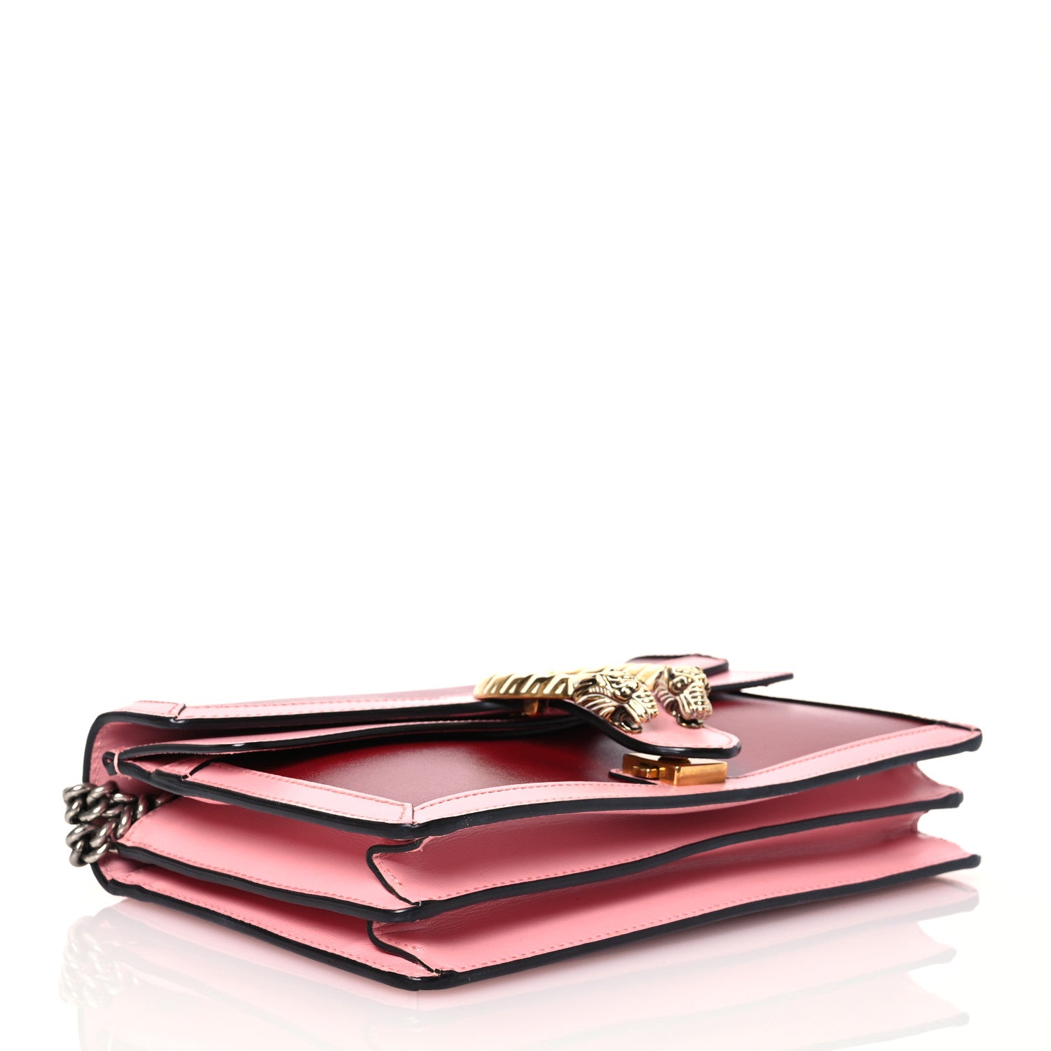 Gucci Azalea Calfskin Enamel Small Dionysus Shoulder Bag New Cherry Red Wild Rose Off White 4 of 13