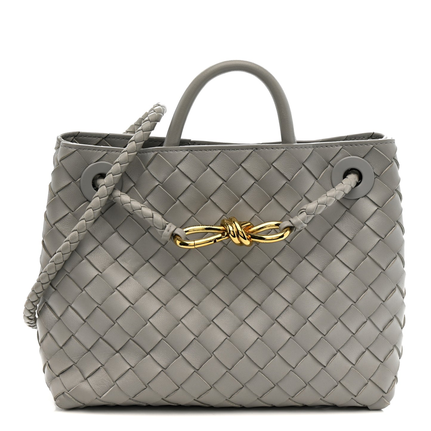 Nappa Intrecciato Small Andiamo Shoulder Bag Sterling