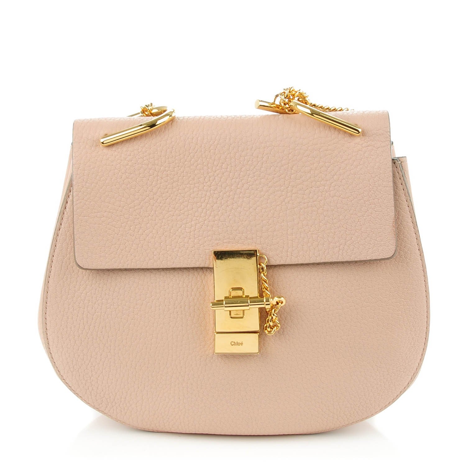 Chloe Grained Calfskin Medium Drew Shoulder Bag Cement Pink 1 of 7